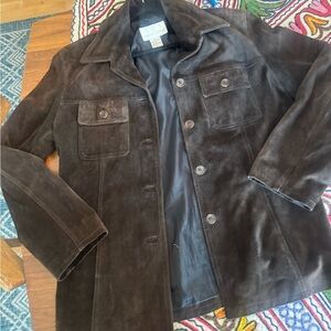 Casual Corner Unisex Dark Brown Suede Jacket